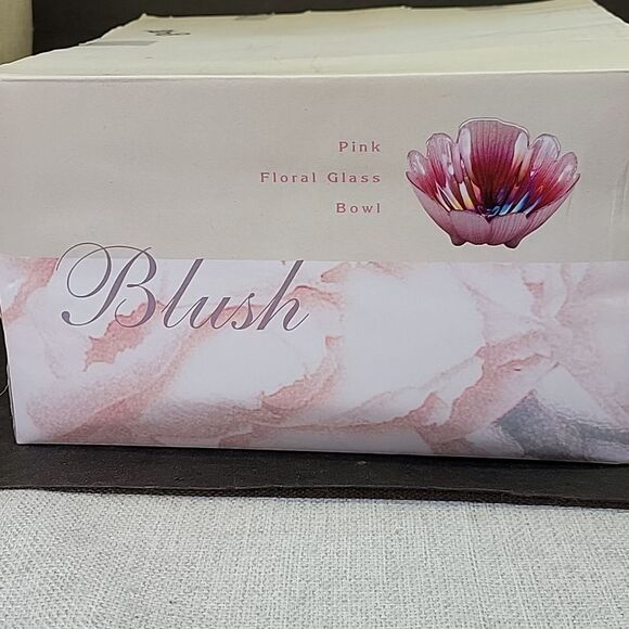 Cracker Barrel Blush Pink Floral Glass 3 Footed Bowl Candy Dish 415472 - Picture 9 of 9